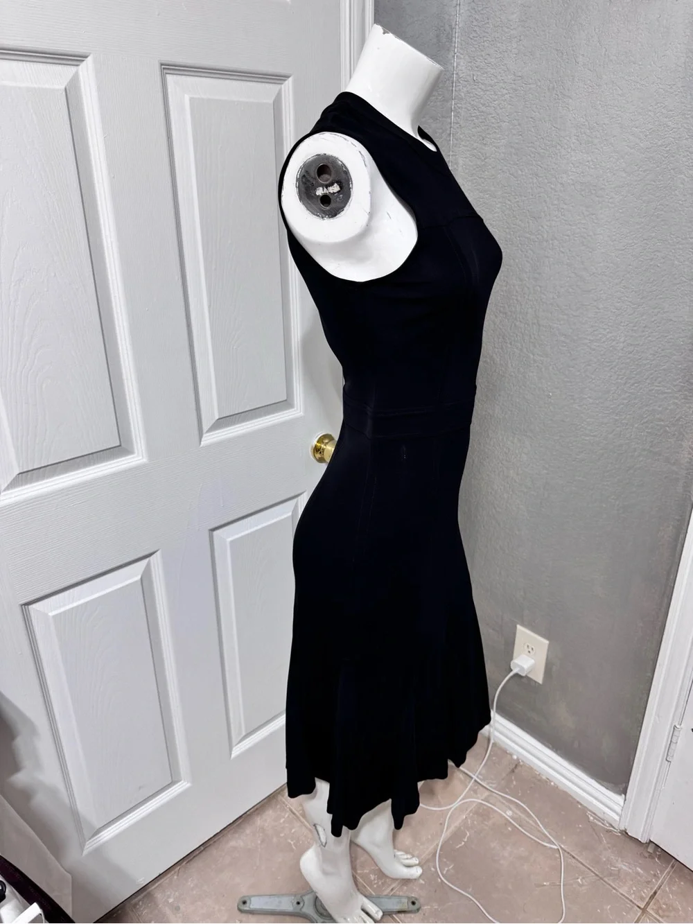 TORY BURCH Classic Black Sleeveless Fit-and-Flare Dress